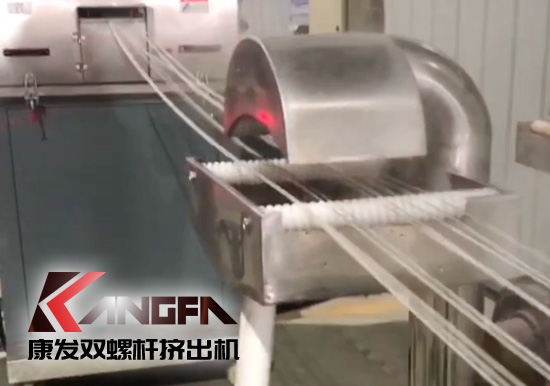 65高扭+PLC，尼龍加纖雙螺桿造粒機(jī)試機(jī)